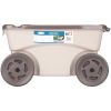 Outdoor Rolling Garden Scooter with Wheels & Pull Strap, Light Taupe - Light Taupe