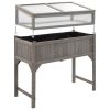 Raised Bed with Greenhouse 43.3"x21.3"x47.2" Solid Fir Wood - Grey