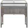 Raised Bed with Greenhouse 43.3"x21.3"x47.2" Solid Fir Wood - Grey