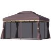 10ft x 13ft Patio Gazebo-Coffee-AS - as picture