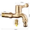 Antique Lengthen Mop Pool Faucet Car Washing Connection Garden Faucet Wall Mounted Brass Single Cold Water Tap - Default