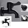 Black Washing Machine Faucet Stainless Steel Wall Mounted Basin Tap Single Cold Water Tap G 3/4" - Default
