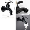 Black Wall Mounted Basin Tap Washing Machine Faucet Kitchen Faucet Brass Single Cold Water Tap G 3/4" - Default