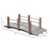 5 ft Wooden Garden Bridge Arc Stained Finish Footbridge with Railings for your Backyard;  Natural Wood - Bridge