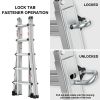 Aluminum Multi-Position Ladder with Wheels, 300 lbs Weight Rating, 22 FT - as Pic