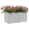 Garden Raised Bed 63"x31.5"x30.3" Galvanized Steel Silver - Silver