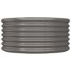 Garden Planter Powder-coated Steel 31.5"x31.5"x14.2" Gray - Gray