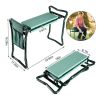 Foldable Portable Gardener Kneeling Bench Stool - Dark Green - Garden Tool