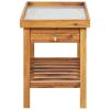 Garden Work Bench with Zinc Top Solid Acacia Wood - Brown