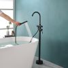 Double Handle Floor Mounted Clawfoot Tub Faucet - as Pic