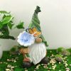 Solar Garden Outdoor Statues, Resin Gnome Statue Outdoor Decor - Green