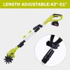 Bosonshop 20V Cordless Electric Garden Tiller/Cultivator Height Adjustable with 2.0 Ah Lithium Battery and Charger -Chartreuse - KM3621