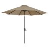 Sunbrella Patio 9 FT Outdoor Market Umbrella with Crank and Push Button Tilt - Heather Beige