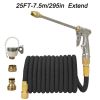 1pc High Pressure Thickened Car Washing Hose; Garden Water Pipe Metal Water Gun Nozzle; Retractable Water Hose Car Washing Tool Set - 150FT-45m Extend