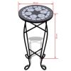 Mosaic Side Table Plant Table Black White - Black