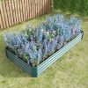 Raised Garden Bed Kit - Metal Raised Bed Garden7.6x3.7x0.98ft for Flower Planters;  Vegetables Herb Black - Green