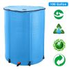 100 Gallon Folding Rain Barrel Water Collector Blue - as picture