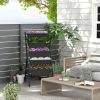 5-Tier Vertical Raised Garden Bed with Wheels and Container Boxes - Black