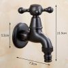 Black Washing Machine Faucet Antique Kitchen Faucet Wall Mounted Basin Tap Brass Single Cold Water Tap G 1/2" - Default