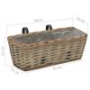 Balcony Planter 2 pcs Wicker with PE Lining 15.7" - Brown