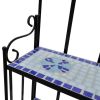 Plant Stand Display Blue White Mosaic Pattern - Blue