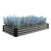 Raised Garden Bed Kit - Metal Raised Bed Garden7.6x3.7x0.98ft for Flower Planters;  Vegetables Herb Black - Black