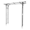 Flat Roof Wrought Iron Arches Plant Climbing Frame - Black