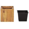 Garden Raised Bed Pot 9.6"x9.6"x9.8" Solid Acacia Wood - Brown