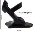 Flag Pole Holder Mount 1'' Two-Position Metal Mounting Bracket For House - Black