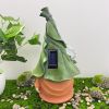 Solar Garden Outdoor Statues, Resin Gnome Statue Outdoor Decor - Green