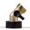 Expert Gardener Brass Material Heavy-Duty Angle Garden Hose Connector Height 2.22in. - Expert Gardener