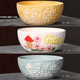 Ceramic Large Diameter Succulent Flowerpot (Option: 7style-Ceramic)
