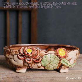 Ceramic Household Large-diameter Succulent Flower Pot (Option: Flower 125-Ceramic)