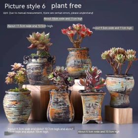 Succulent Flower Pot Breathable Stoneware Basin (Option: New Old Small Pile 6)