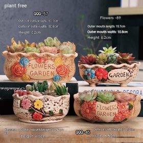 Ceramic Large Diameter Succulent Flowerpot (Option: 62style-Ceramic)