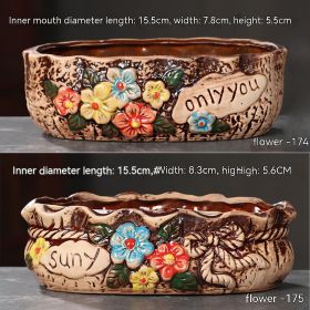 Ceramic Large Diameter Succulent Flowerpot (Option: 5style-Ceramic)