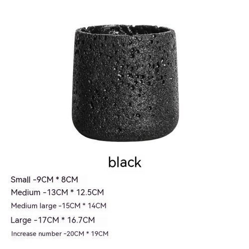 Nordic Cement Flowerpot Creative Volcanic Rock Breathable Greenery Potted Pot With Tray Flowerpot