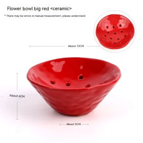 Hole Flower Bowl Ceramic Zen Chinese Style (Option: Red Ceramic)