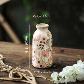 Retro Pastoral Style Small Vase Creative Ceramic Dining Table (Option: Chrysanthemum Vase Small Size-Medium)