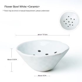 Hole Flower Bowl Ceramic Zen Chinese Style (Option: White Ceramic)