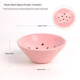 Hole Flower Bowl Ceramic Zen Chinese Style (Option: Cherry Blossom Powder)