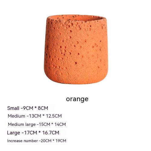 Nordic Cement Flowerpot Creative Volcanic Rock Breathable Greenery Potted Pot With Tray Flowerpot