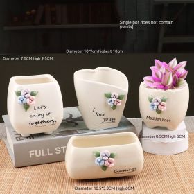 Succulent Small Flower Pot Stoneware Breathable Purple Sand Absorbent Basin (Option: 052-Ceramic)
