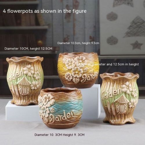 Succulent Bonsai Braised Purple Sand Simple Small Flower Pot