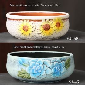 Ceramic Large Diameter Succulent Flowerpot (Option: 10style-Ceramic)