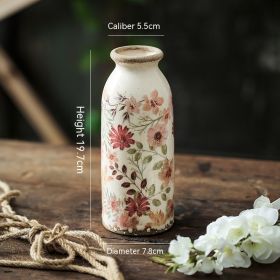 Retro Pastoral Style Small Vase Creative Ceramic Dining Table (Option: Chrysanthemum Vase Large-Medium)