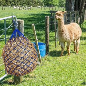 Horse Hay Feed Net Bag Hay Bags Forage Net Pocket (Option: Blue-With Small Annulet)