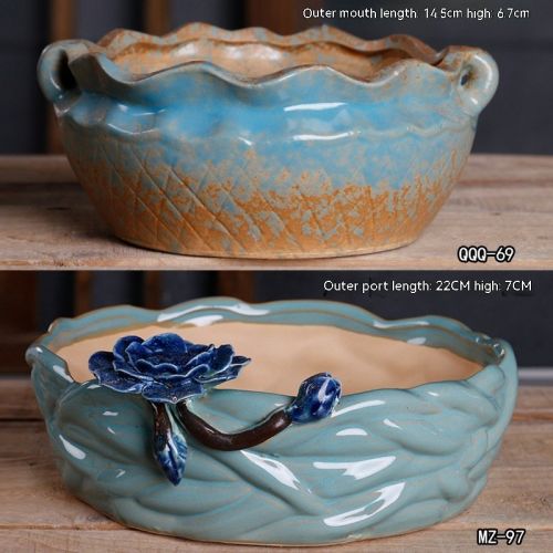 Ceramic Large Diameter Succulent Flowerpot