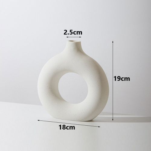 Donut Plain Burned Ceramic Vase Ins Wind