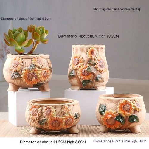 Succulent Small Flower Pot Stoneware Breathable Purple Sand Absorbent Basin Succulent Small Flower Pot Stoneware Breathable Purple Sand Absorbent Basin